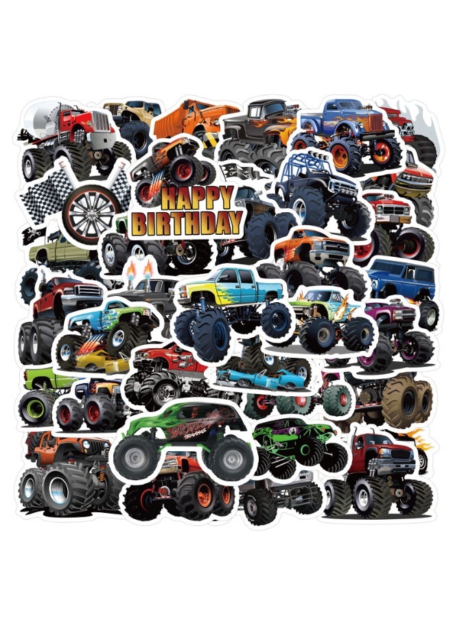 NIBEMINENT 55 Pcs Cartoon Big bike Deco Kit Waterproof Stickers, High Definition Printing Bright Colors, Suitable for Laptop Skateboard Luggage Water Bottle Guitar DIY - Image 2