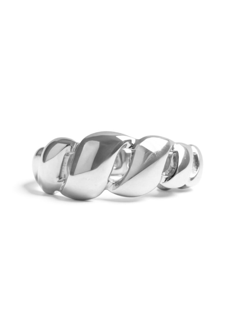 Clé de Lune Rolled Band Adjustable Ring- Silver  - Image 1