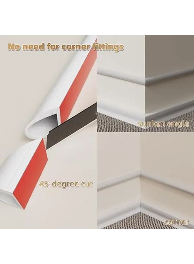 مخفي الكابلات الزاوي الأبيض ذاتي اللصق بطول 1 متر، واقي للحوائط والأرضيات قابل للطلاء، لتثبيت التلفزيون - Image 5