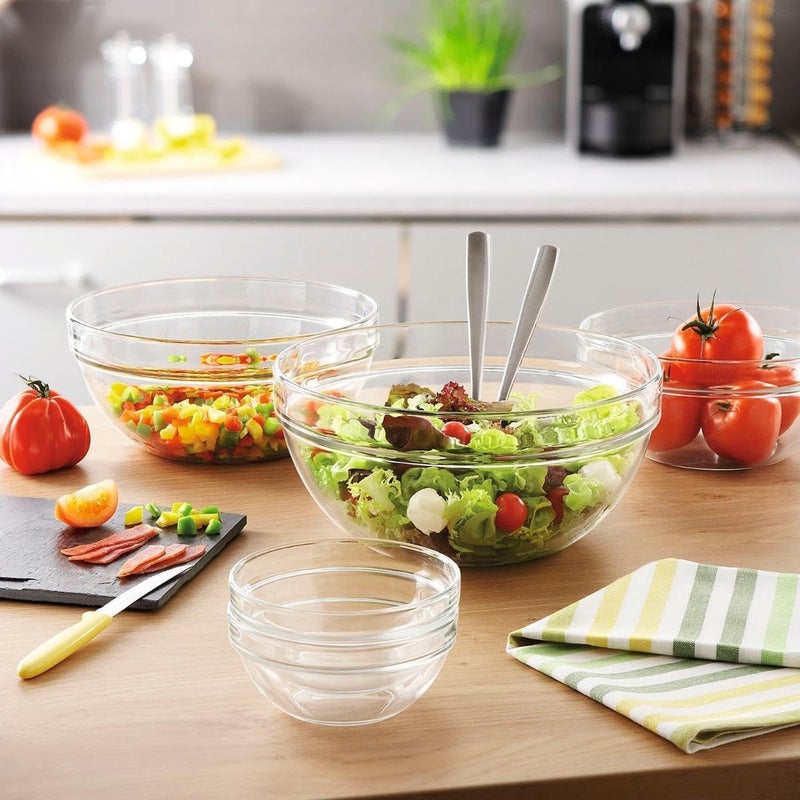 Stackable Glass Bowls Set of 6 - 17cm - Image 1
