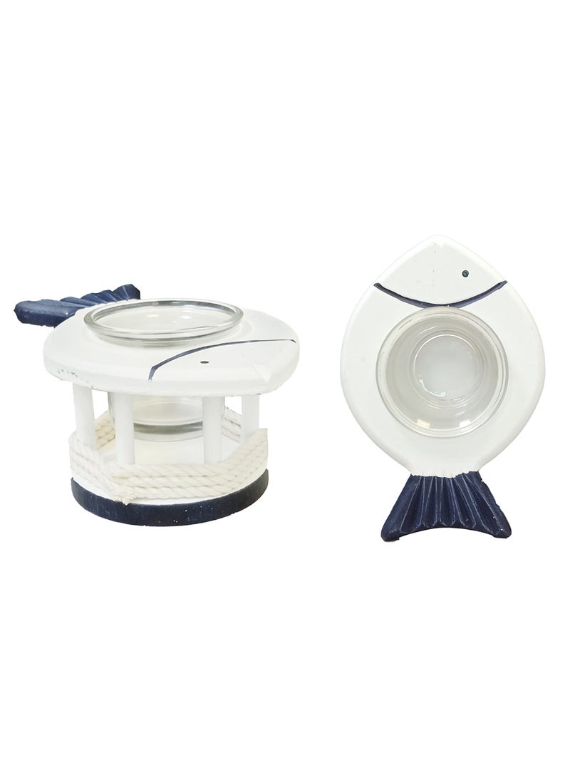 YINZUO Fishing Float Tealight candle holder Nautical Tealight Candle Holder,Sea Tealight Holder Center Glass (1 pcs)  - Image 1