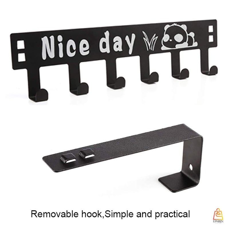 Epsilon Epsilon Over The Door Hooks 6 Pack Free Rail Metal Door Hanger Organizer for Hanging Coats Hats Robes Towels Wreath Towel Hook for Bathroom Closet Over Door Rack for Kitchen Doors Black 3 Pcs  - Image 4