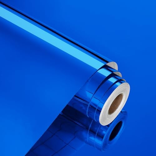WESTICK Blue Wall Sticker Mirror Wallpaper 158 x 394 Mirror Sticker Self Adhesive Mirror Contact Paper Waterproof Mirror Stickers Sheet for Bathroom Bedroom Classroom Cabinets Door Easy to Clean - Image 1