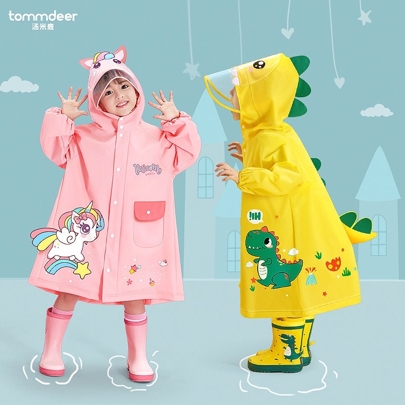 Children'S Raincoat Girls Boys Girls Kindergarten Children Primary School Children Baby Schoolbag Position Poncho - Image 2