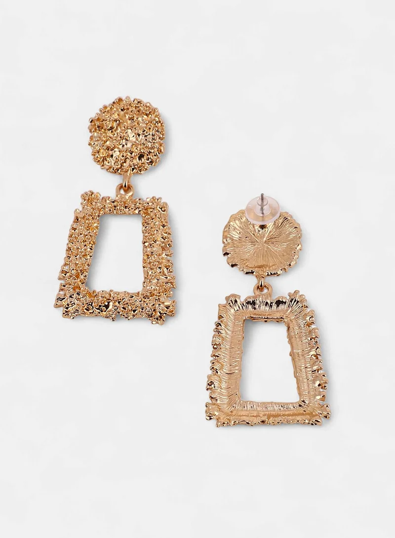 Sohi  Women The Corroded-Quad Drop Earrings | California  Colour | One-Size | Metallic Alloy Material | Push Back Closure | Earrings For Casual & Evening Wear for Women | Best Price UAE