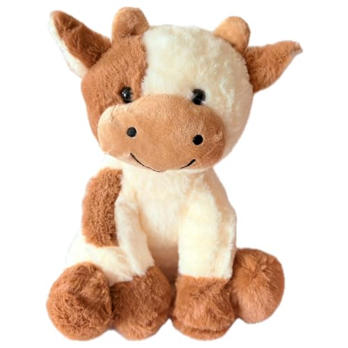 BSVOME 9 inches Cow Stuffed Animal Soft Plush Cute Cow Doll for Boys Girls Brown Cow - Image 1