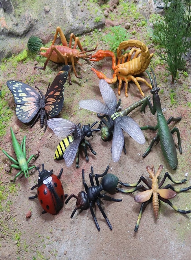 SCAHOW 12 PCS Fake Bug Toys for Kids, Plastic Bugs Animal Figures Halloween Party Favor Cake Topper Insect Figurines - Image 5