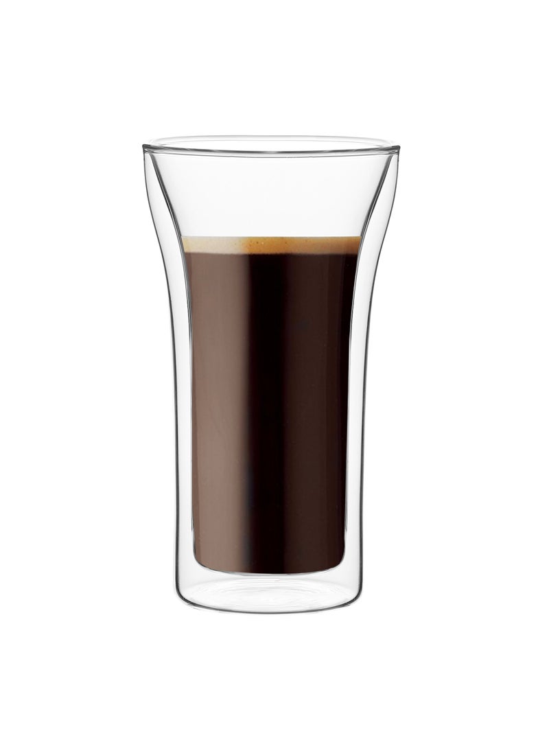 BLACKSTONE طقم أكواب زجاجية مزدوجة الجدار من البورسليكات سعة 400 مل - 2 قطعة - أدوات شرب معزولة للمشروبات الساخنة مثل القهوة الإسبريسو والشاي والمشروبات الباردة - Image 3