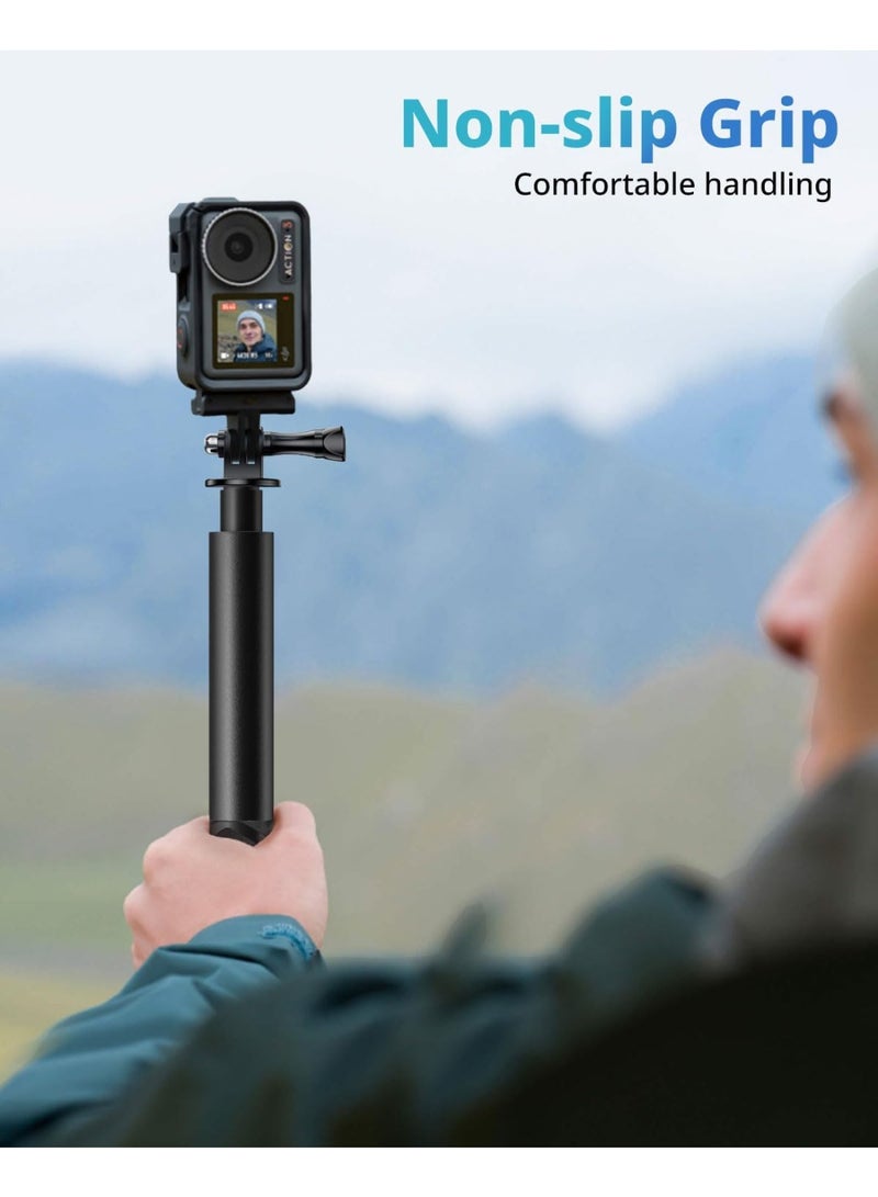 120cm Action camera Selfie Stick, 1/4" Extended Monopod Pole, Solid and Compact Design for Insta360 X5 X4 X3, for GoPro, DJI osmo Pocket 3/osmo 360, Action Camera - Image 2
