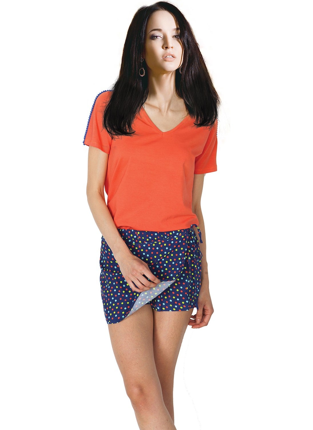 DoReMi Spotted Coral Shorts Set  - Image 1