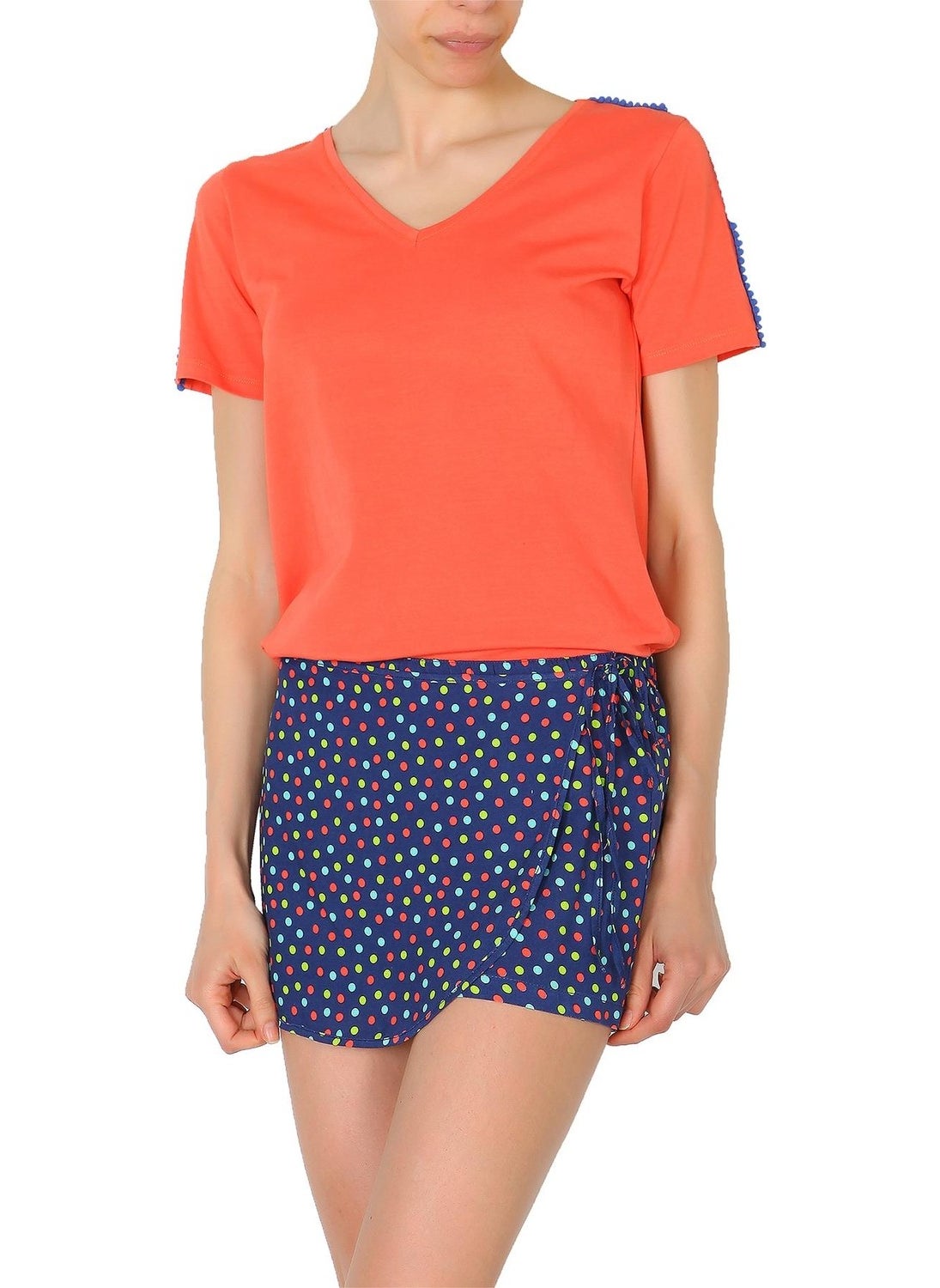 DoReMi Spotted Coral Shorts Set  - Image 2