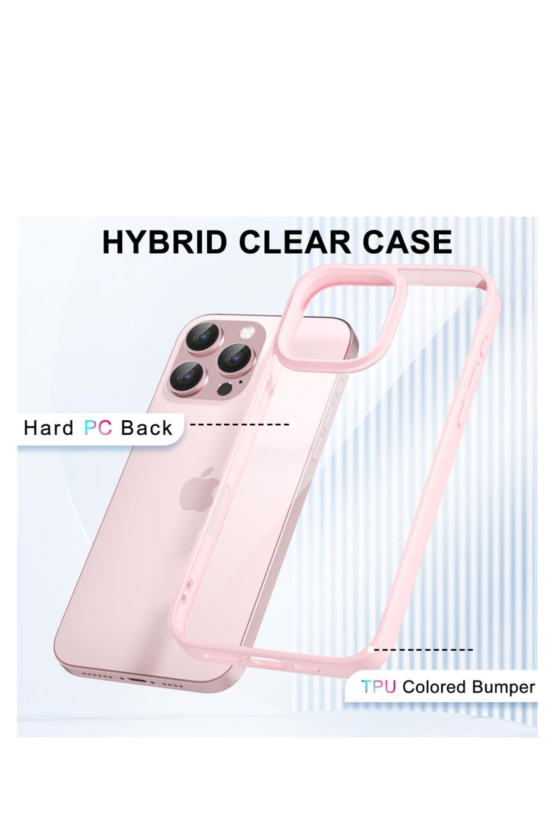SOKAD Case for iPhone 15 Pro Max 6.7-Inch, Non-Yellowing, Drop Protection, Anti-Scratch Transparent Hard Back Phone Cover - Light Pink - Image 2