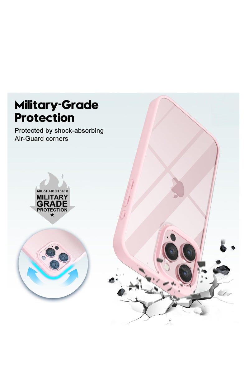 SOKAD Case for iPhone 15 Pro Max 6.7-Inch, Non-Yellowing, Drop Protection, Anti-Scratch Transparent Hard Back Phone Cover - Light Pink - Image 4