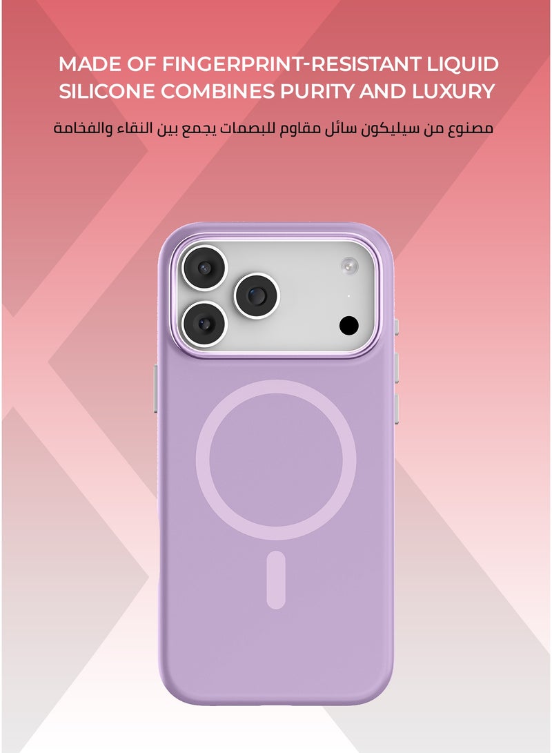 Xonda Pure iPhone 17 Pro Max MagSafe Case  Purple - Microfiber lining for scratch protection, raised metal camera bezel for lens protection, Liquid Silicone Material with Anti-Fingerprint Coating, MagSafe compatible - Image 2