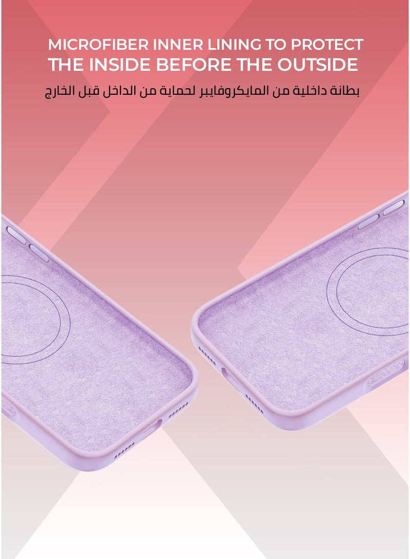 Xonda Pure iPhone 17 Pro Max MagSafe Case  Purple - Microfiber lining for scratch protection, raised metal camera bezel for lens protection, Liquid Silicone Material with Anti-Fingerprint Coating, MagSafe compatible - Image 3
