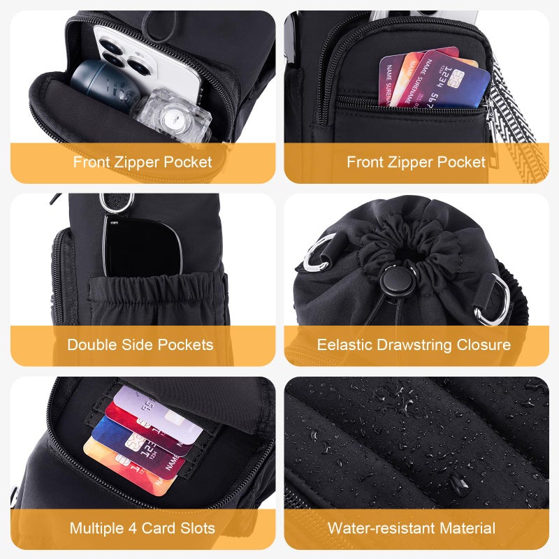 Lexiyat Water Bottle Bag 40 oz Crossbody Water Bottle Holder for Walking Hiking Insulated Compartment Carrier Purse with Adjustable Strap Black - Image 3