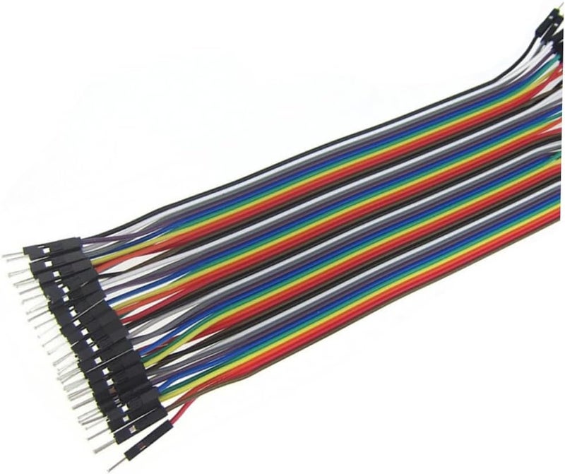 Uonlytech 40pin Jumper Wires 20cm Male to Male Breadboard Cables 2.54mm Pitch for Electronics Projects - Image 1