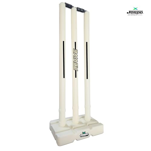 Jaspo Revive (World Cup Edition) Premium Plastic Stumps Set for All Ages- Ideal for Boys, Girls, and Adults- Durable and Fun Cricket Stump Set - Light White (3 Stumps+Base) - Image 3