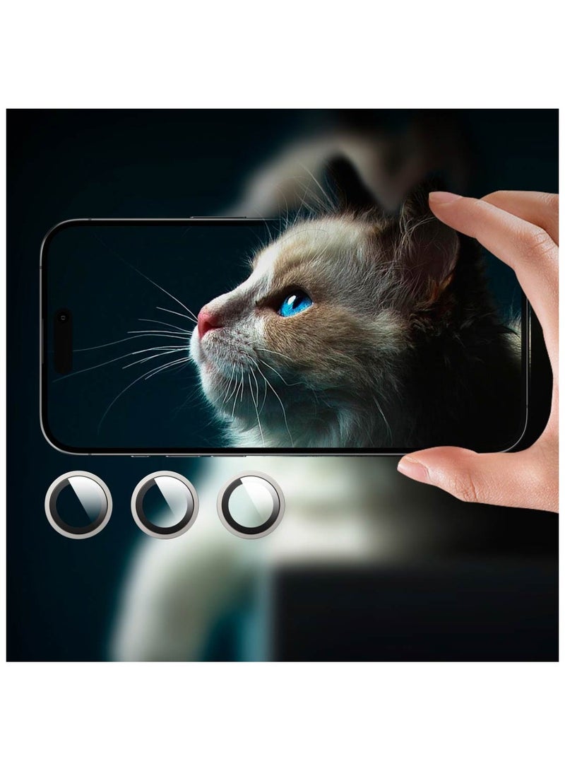 GREEN LION HD Plus Camera Lens for iPhone 16 Pro/16 ProMax / Anti Fingerprint / Anti-Glare Coating / Anti Scratch / Water Resistant / Nano Absorption - White Titanium - Image 4