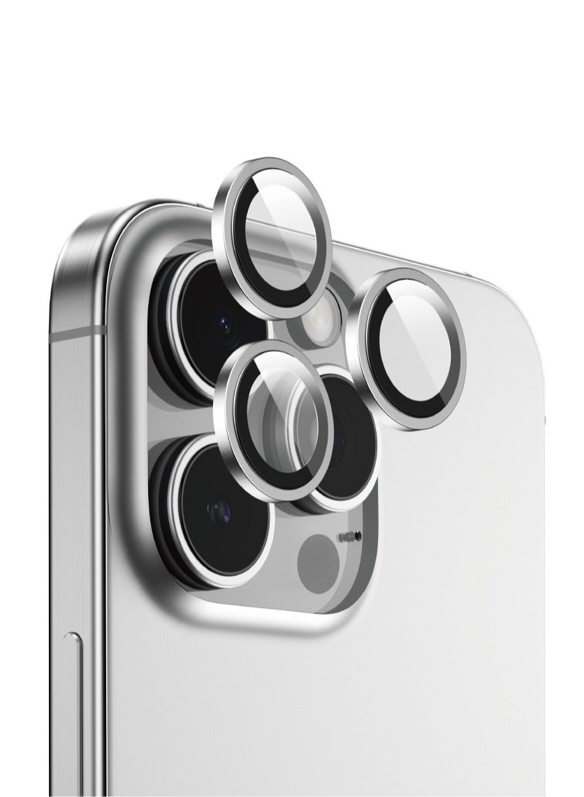 HD Plus Camera Lens for iPhone 16 Pro/16 ProMax / Anti Fingerprint / Anti-Glare Coating / Anti Scratch / Water Resistant / Nano Absorption - White Titanium