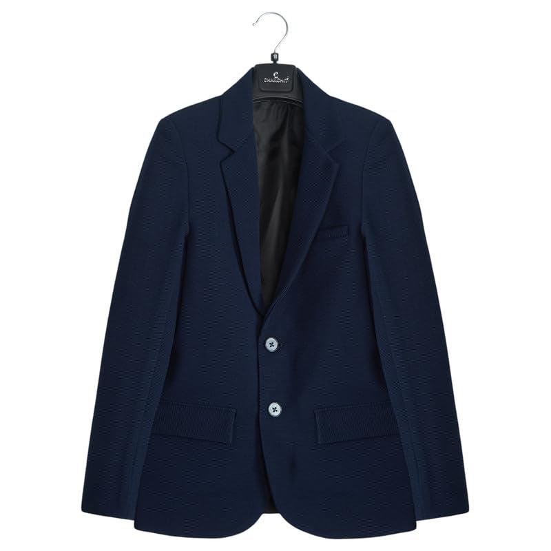 CHARCHIT Boys Regular Fit Plain Blazer and T-Shirt Set in Navy - Image 3