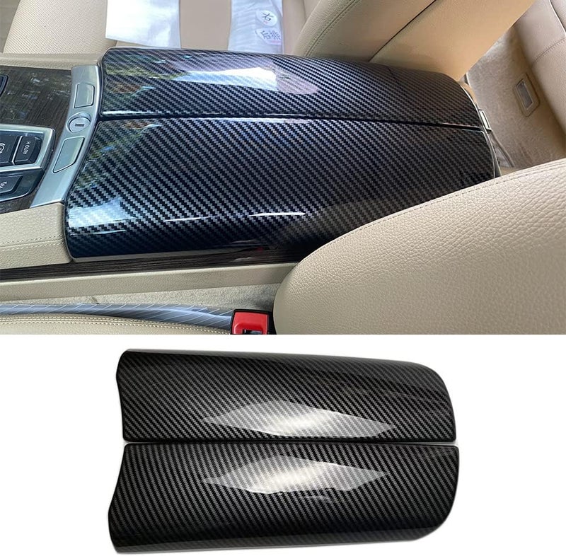 CHUANGHUI NA for BMW 7 Series F01 F02 2009-2015 ABS Carbon Fiber Color Car Interior Center Armrest Box Cover Console Box Storage Box Trim Covers (740i 740Li 750i 750Li 760Li) - Image 1