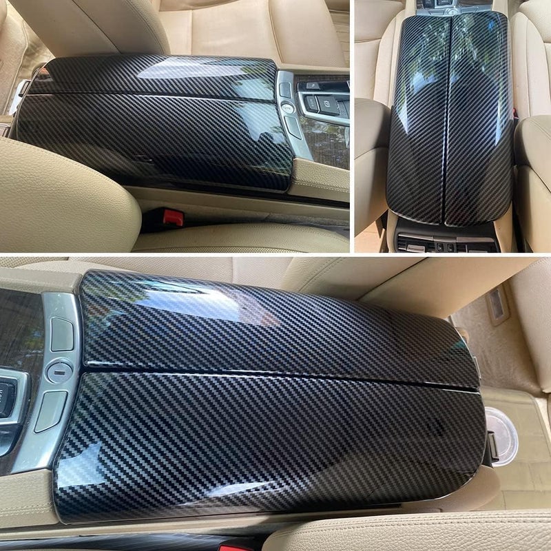 CHUANGHUI NA for BMW 7 Series F01 F02 2009-2015 ABS Carbon Fiber Color Car Interior Center Armrest Box Cover Console Box Storage Box Trim Covers (740i 740Li 750i 750Li 760Li) - Image 4