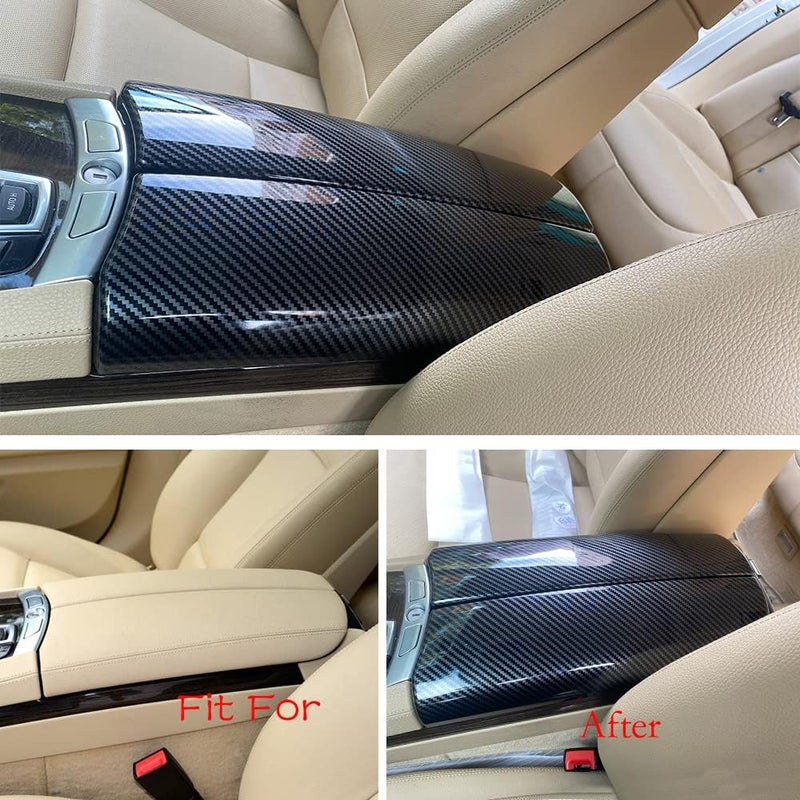 CHUANGHUI NA for BMW 7 Series F01 F02 2009-2015 ABS Carbon Fiber Color Car Interior Center Armrest Box Cover Console Box Storage Box Trim Covers (740i 740Li 750i 750Li 760Li) - Image 3