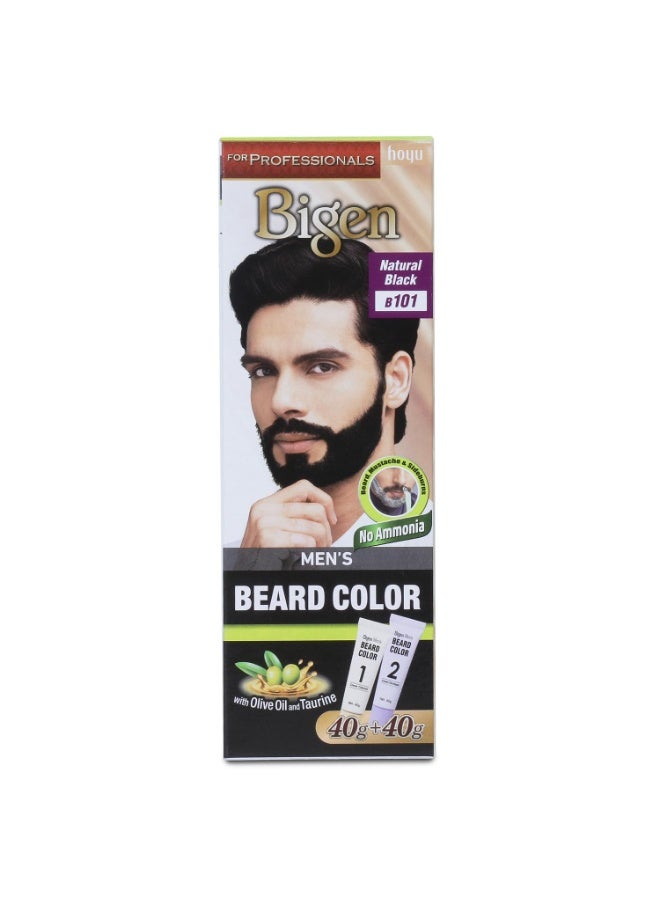 Bigen Proffesional Beard colour B101 Natural Black| Leaves no Stains, 40g+40g - Image 1