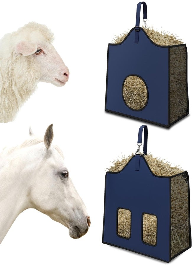 Gydoty Hay Feeder for Goats and Horses - Slow Feed Design, Heavy Duty Hanging Hay Bag for Barn, Trailer & Paddock, Easy to Hang & Clean(1pcs, Navy Blue) - Image 1