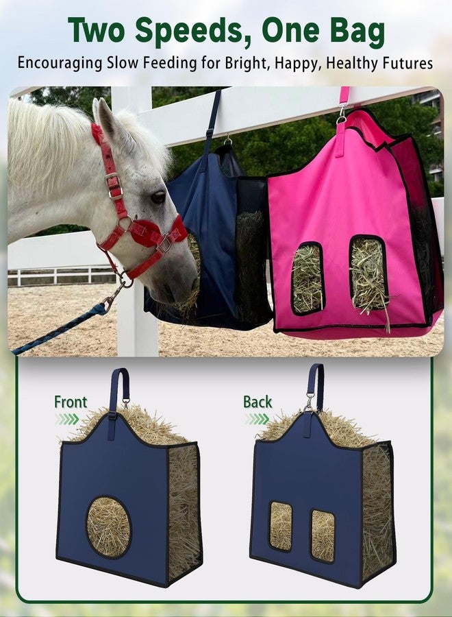 Gydoty Hay Feeder for Goats and Horses - Slow Feed Design, Heavy Duty Hanging Hay Bag for Barn, Trailer & Paddock, Easy to Hang & Clean(1pcs, Navy Blue) - Image 4