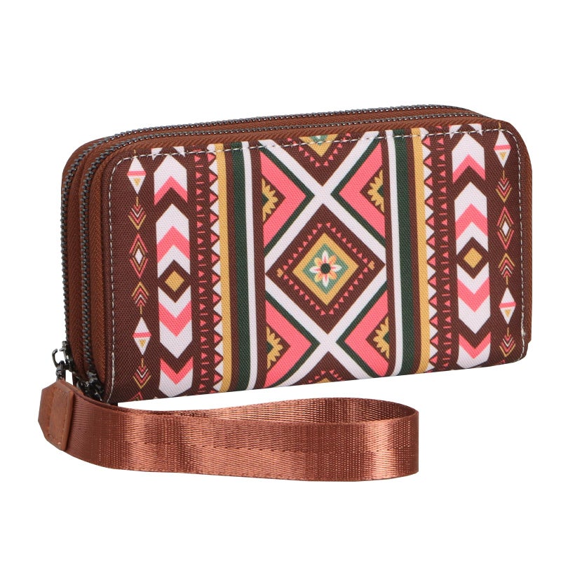 WHHMK Clutch Wallet for Women, Designer Wallets for Women, Boho Aztec Female Wallet with Removable Wrist Strap, Wristlet Wallets is Capable of Holding Coins Passport Phone Credit Cards Cash - Image 1