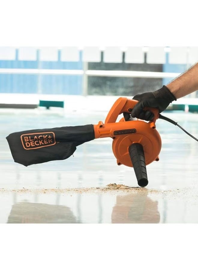 BLACK+DECKER Blower/Vacuum Cleaner - Single Speed ​​- 530W - 16000 RPM - Orange and Black - with Collection Bag for Home and Garden Use - BDB530-B5 - Image 5