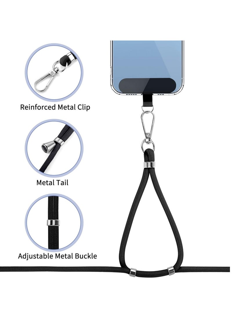 تي نيوفون مجموعة حبل تعليق الهاتف - حزام رقبة قابل للتعديل (66 سم) + حزام معصم (20 سم) + علامتي ربط غير لاصقتين - حامل عالمي بدون استخدام اليدين لأجهزة iPhone وAndroid والمزيد (رمادي غامق) - Image 2