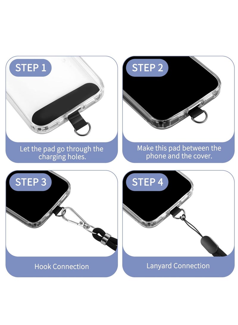 تي نيوفون مجموعة حبل تعليق الهاتف - حزام رقبة قابل للتعديل (66 سم) + حزام معصم (20 سم) + علامتي ربط غير لاصقتين - حامل عالمي بدون استخدام اليدين لأجهزة iPhone وAndroid والمزيد (رمادي غامق) - Image 4