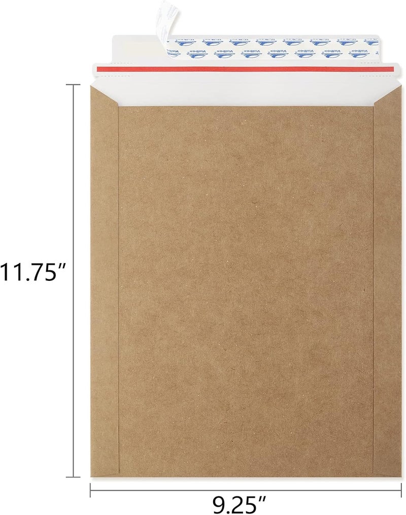 ValBox 9x11.5 Self Seal Photo Document Mailers 25 Pack Stay Flat Brown Cardboard Envelopes, 9.25 x 11.75 Inches - Image 2