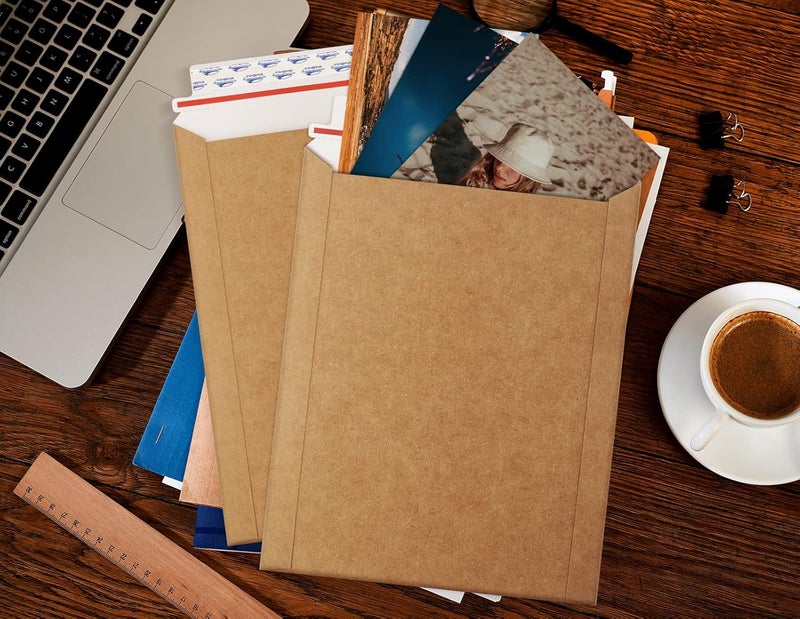 ValBox 9x11.5 Self Seal Photo Document Mailers 25 Pack Stay Flat Brown Cardboard Envelopes, 9.25 x 11.75 Inches - Image 4