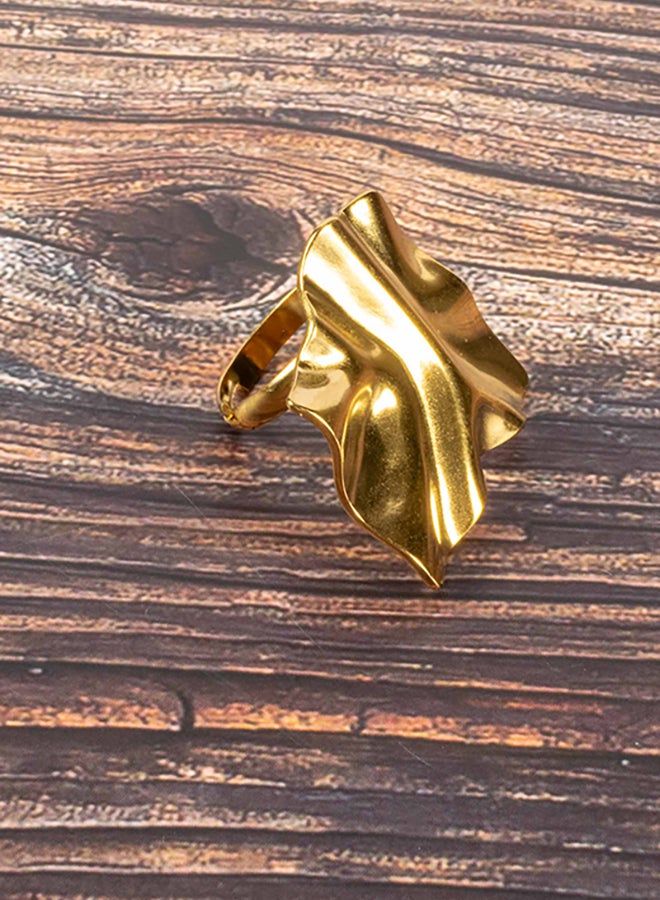 The Black Pearl Accessories Stainless Steel Golden Free Size Ring  - Image 4