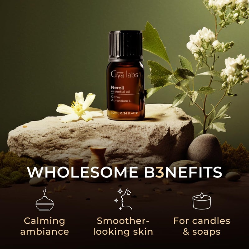 Gya Labs Neroli Essential Oil for Diffuser - 0.34 Fl Oz - 100% Pure Natural Fragrance Neroli Oil for Skin, Face, Aromatherapy & Candle Making - Freshly Floral Scent - Image 5