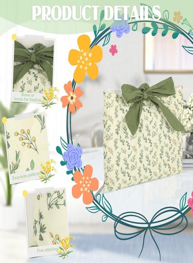 EVERDIJ Quilted Bow Bible Sleeve Book Cover - Internal Storage Pocket, Flower Bible Sleeve Cover for Women, Washable for Paperbacks Pouch with Pockets, for Women Girls Book Lover Gifts - Image 3
