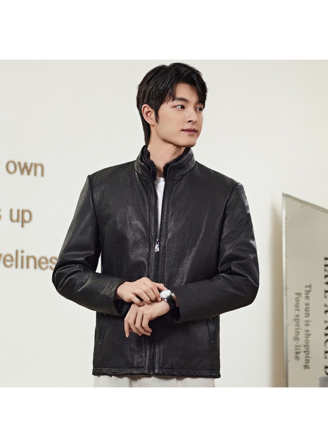 Fapai Winter Casual Warm Men's Genuine Leather Jacket - Image 5