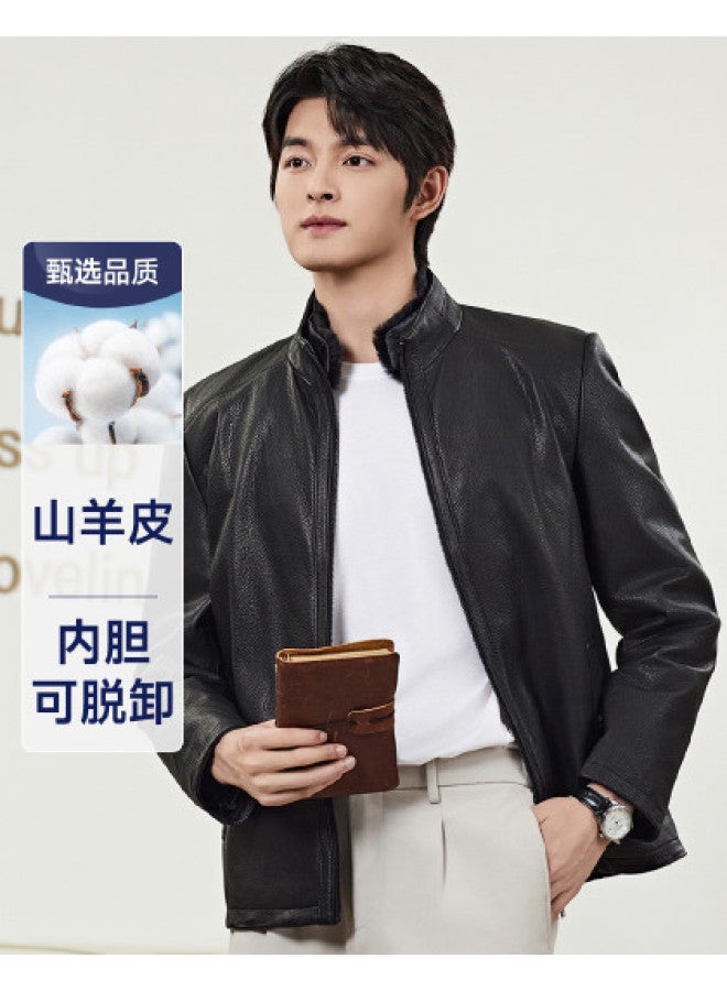 Fapai Winter Casual Warm Men's Genuine Leather Jacket - Image 1
