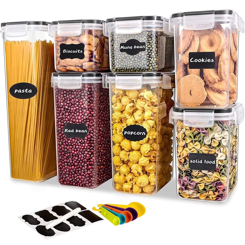 TYCOM Airtight Food Storage Containers Wildone Cereal  Dry Food Storage Set of 7 with Easy Locking Lids