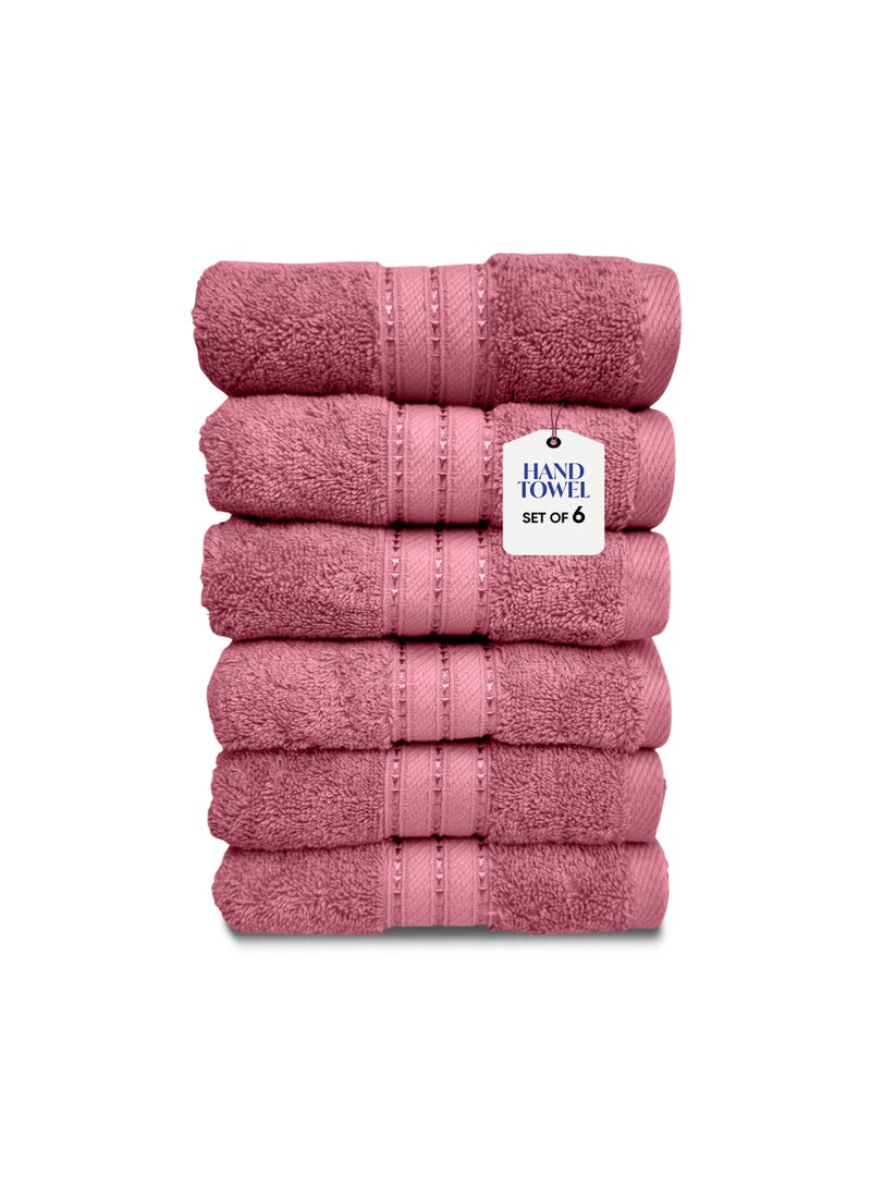 كاسينو Kassino Jumbo Hand Towel (6 Pack, 45x70 cm) - 580 GSM Large Hand Towels,100% Combed Cotton, Soft & Quick-Dry Towels, Highly Absorbent, Double Stitched Hotel Quality Towels | Apricot - Image 1