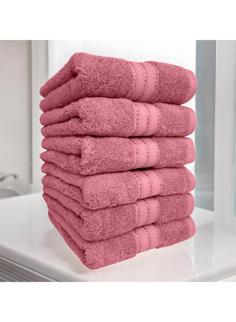 كاسينو Kassino Jumbo Hand Towel (6 Pack, 45x70 cm) - 580 GSM Large Hand Towels,100% Combed Cotton, Soft & Quick-Dry Towels, Highly Absorbent, Double Stitched Hotel Quality Towels | Apricot - Image 2