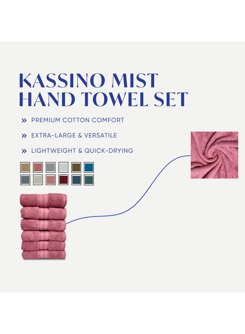 كاسينو Kassino Jumbo Hand Towel (6 Pack, 45x70 cm) - 580 GSM Large Hand Towels,100% Combed Cotton, Soft & Quick-Dry Towels, Highly Absorbent, Double Stitched Hotel Quality Towels | Apricot - Image 3