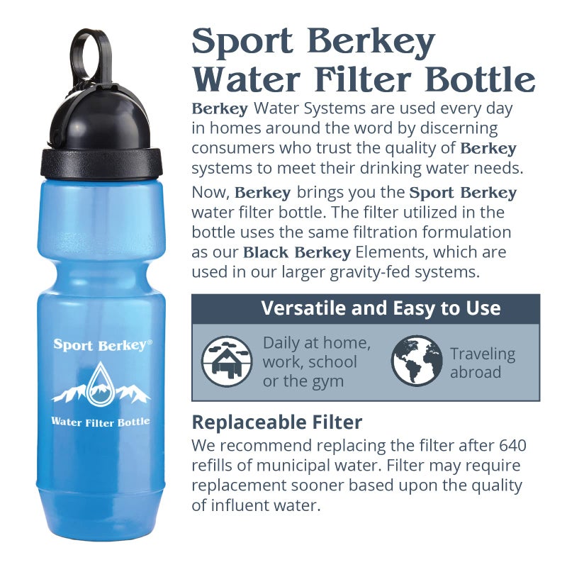 Berkey Sport Berkey Water Filter Bottle Ideal for Off-Grid, Emergencies, Hiking, Camping, Traveling and Everyday Use at Home, Work or School - Image 4