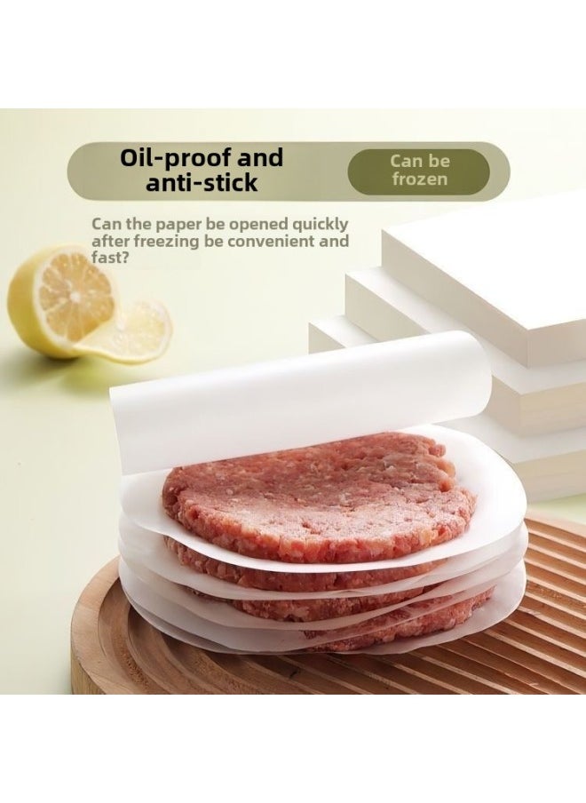Generic - Hamburger Meat Separator Paper Compartment Oil Paper Beef Cake Anti-stick Isolation Paper Food Grade Frozen Hand Cake Paper Double-sided Non-stick-Color:500 Sheets-Specifications:Square 10cm - Image 1
