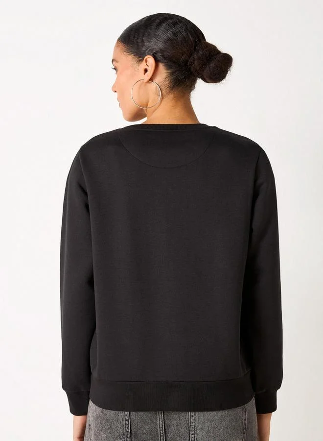 Lee Cooper Lee Cooper Applique Detail Cotton Sweatshirt with Long Sleeves