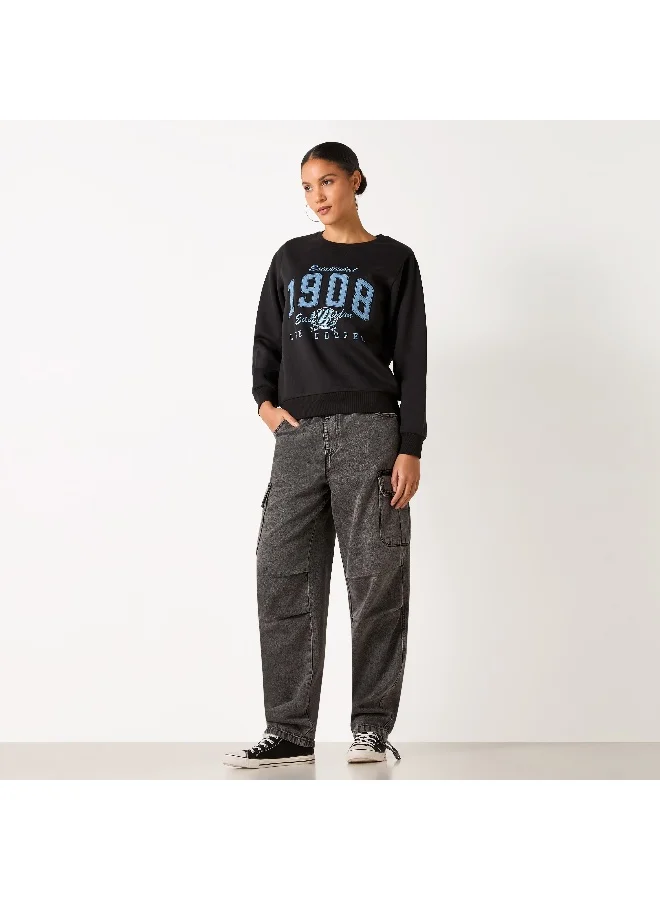 Lee Cooper Lee Cooper Applique Detail Sweatshirt with Long Sleeves